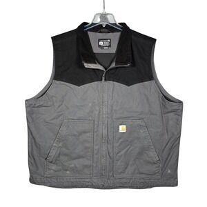 Carhartt Vest Mens 3XL Montana‎ Rugged Flex Canvas Duck Black Grey Relaxed Fit